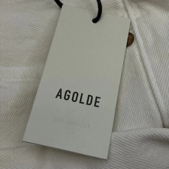 NEW AGOLDE Women’s Parker Straight Denim Jeans Fortune Cookie White Size 27